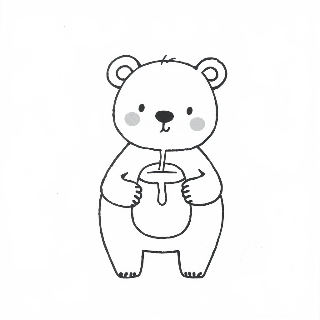 Bear with honey pot