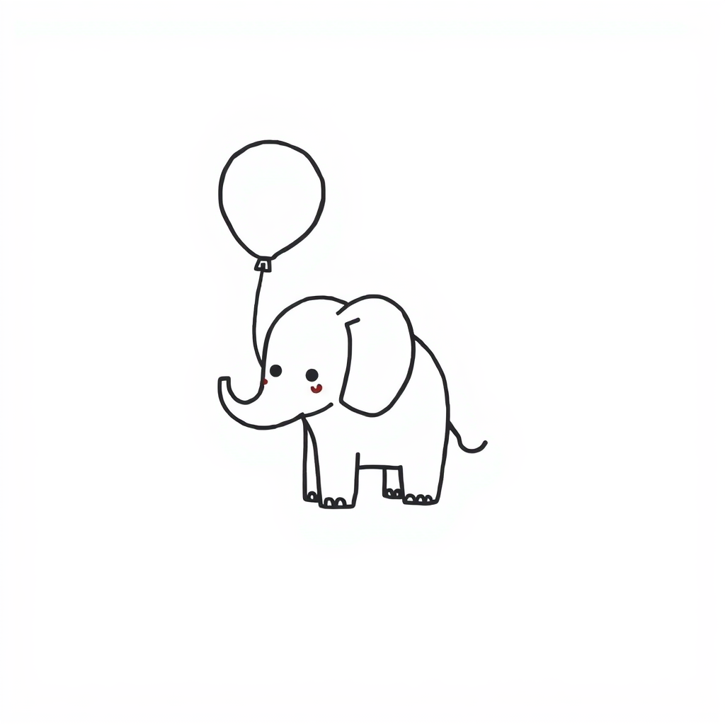 Elephant with balloon