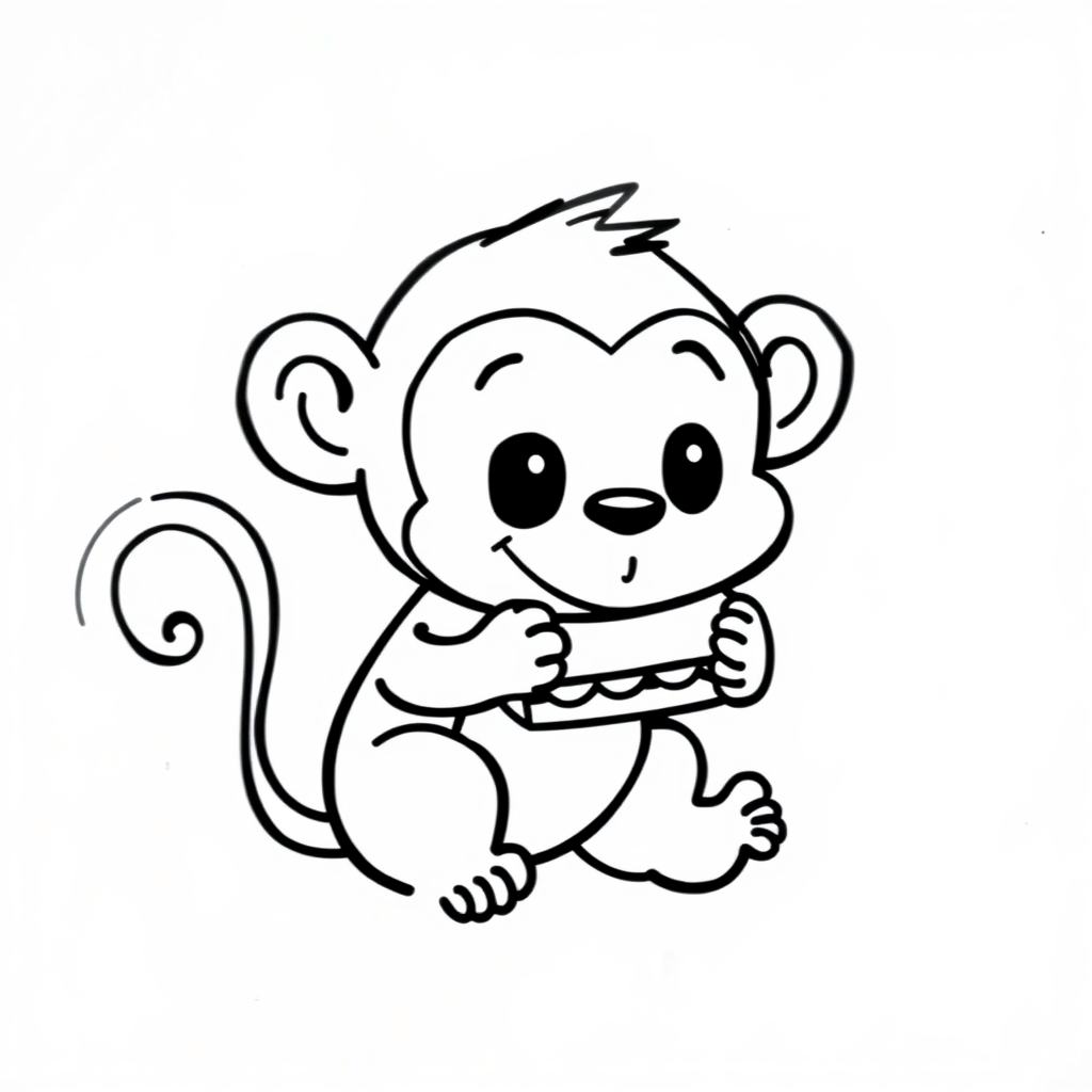 Monkey with a sandwich