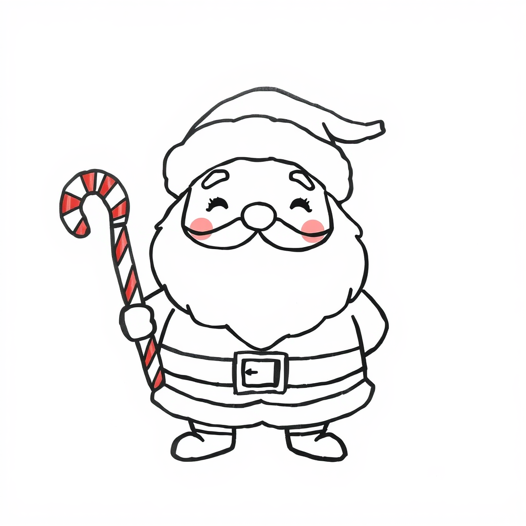 Santa with candy cane