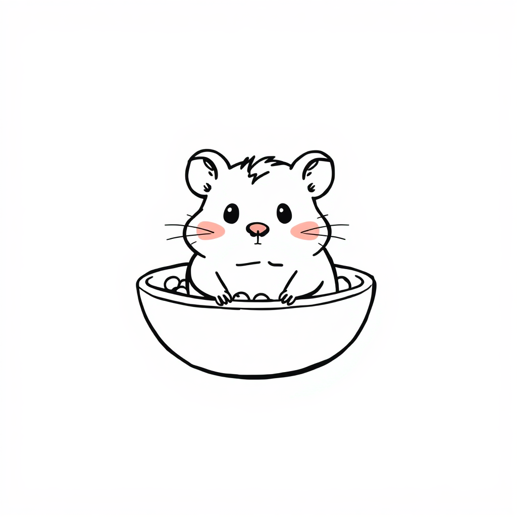 Hamster in a cereal bowl.