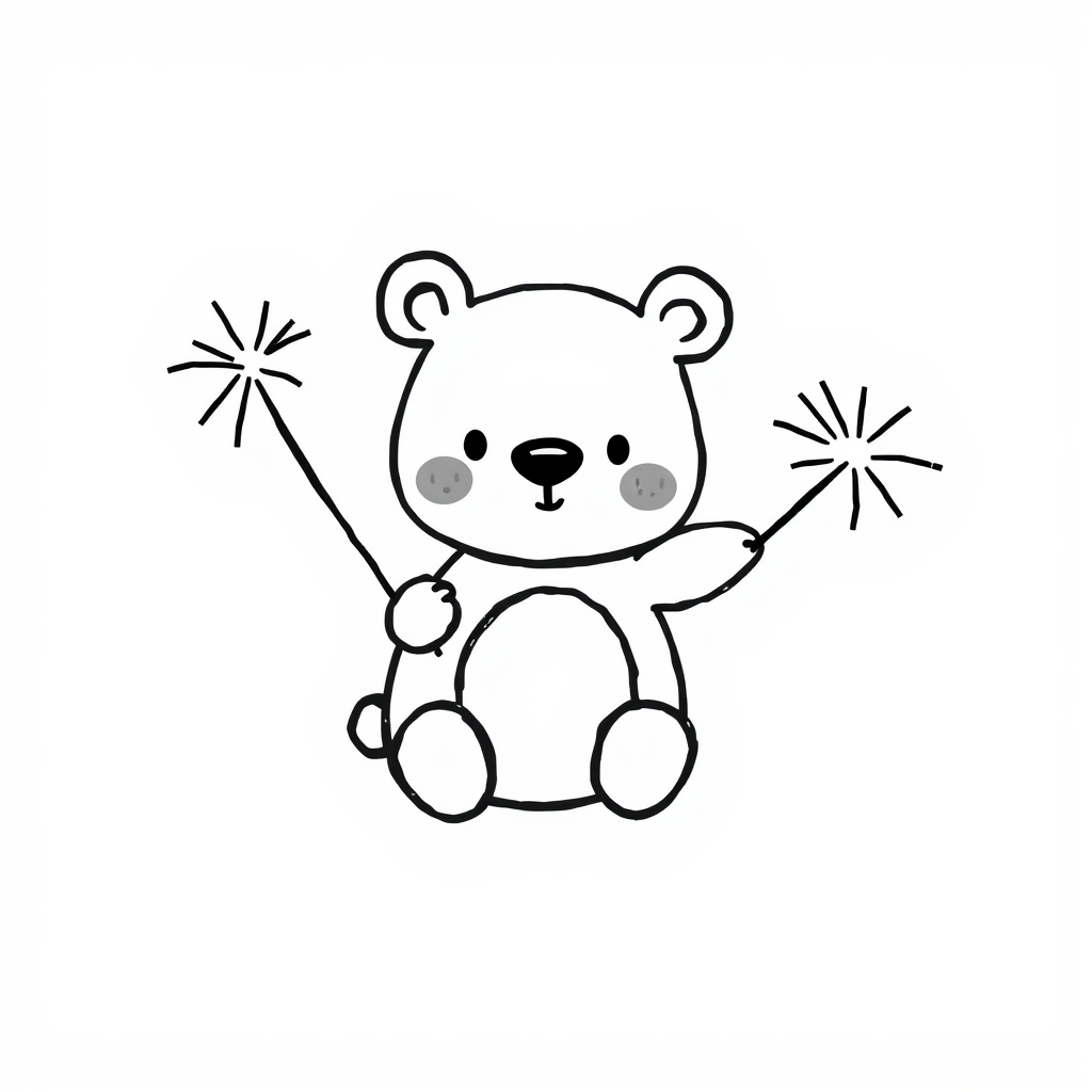 Bear with sparklers.