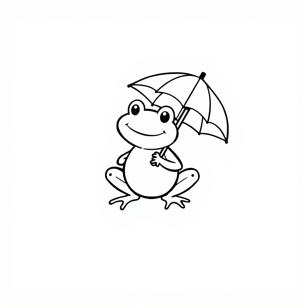 Frog with umbrella.