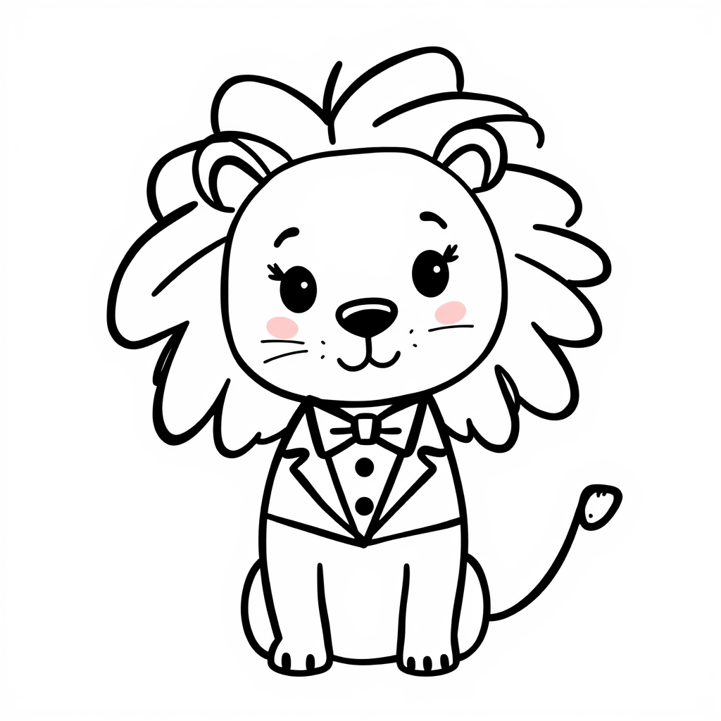 Lion in a tuxedo