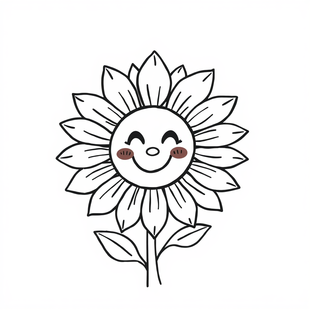 Summer sunflower smiling