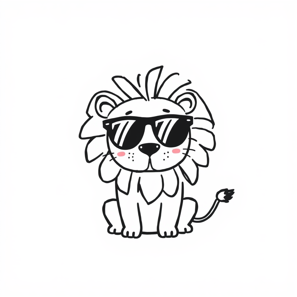 Lion with sunglasses