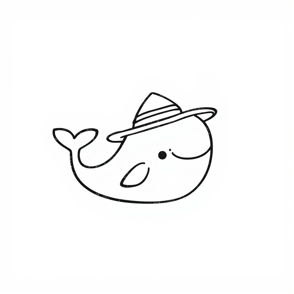 Whale with Summer Hat