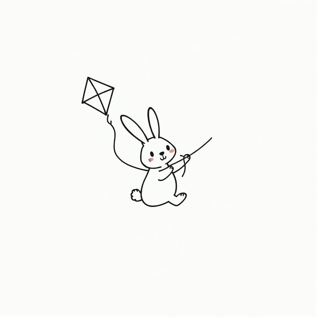 Bunny flying kite