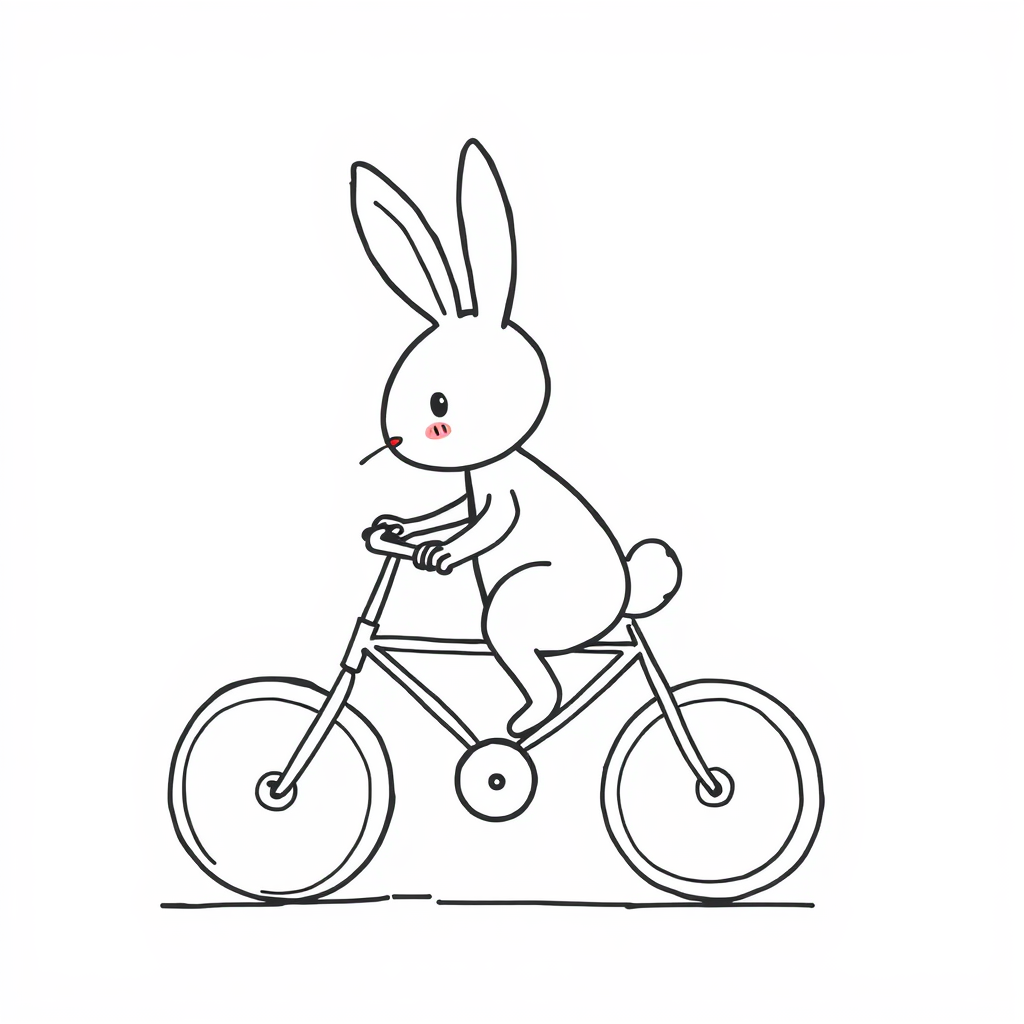 Bunny riding a bike