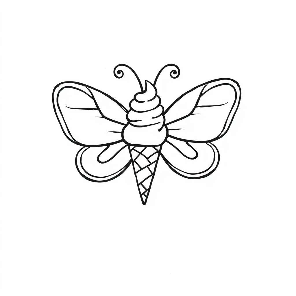 Butterfly with ice cream cone