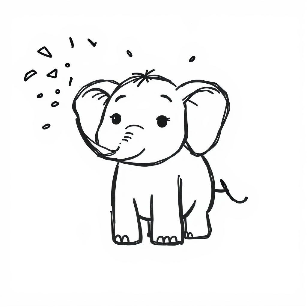 Elephant blowing confetti