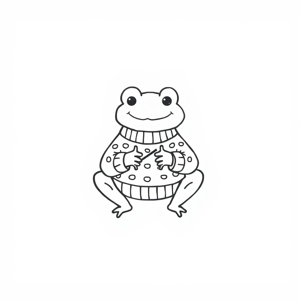 Frog knitting sweater