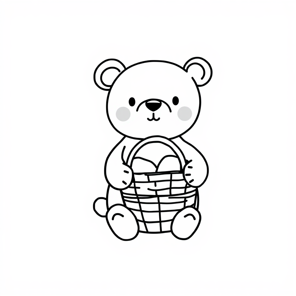 Bear with a picnic basket