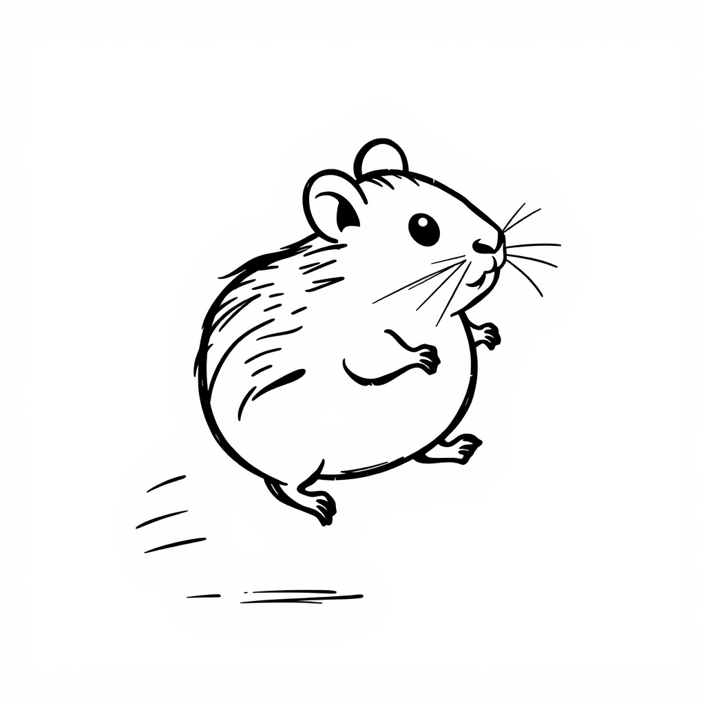 Hamster running on wheel