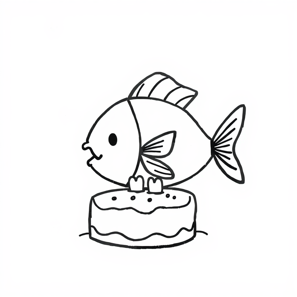 Fish nibbling on cake