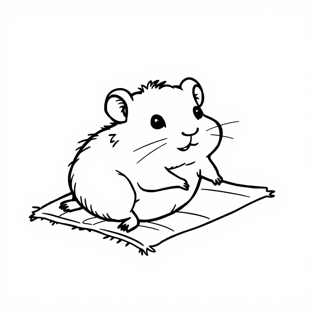 Hamster lounging on a beach towel