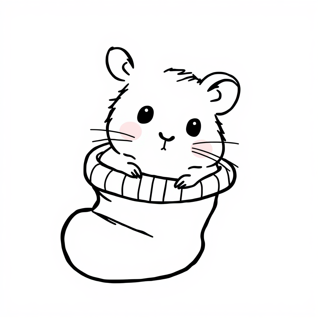 Hamster in a cozy sock.