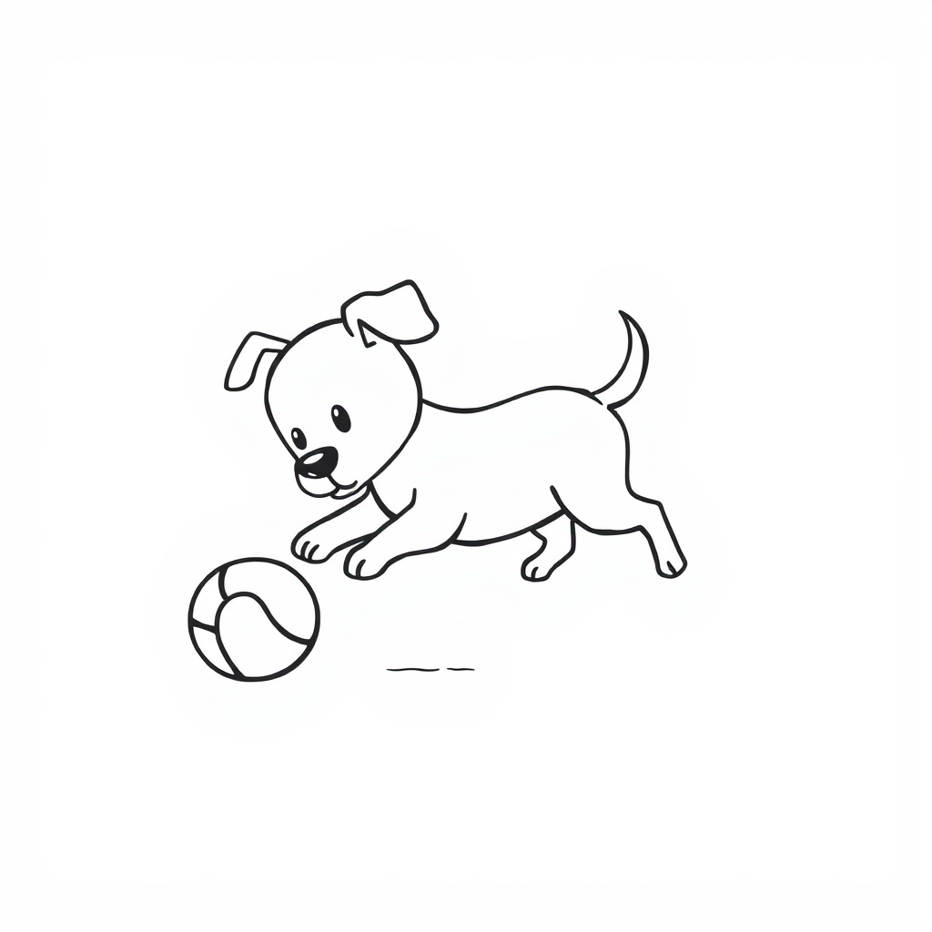 Dog playing with ball