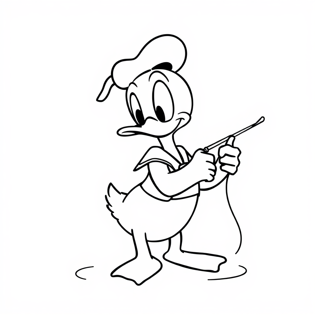 Donald Duck fishing