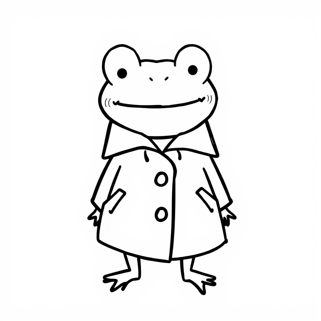 Frog in a trench coat