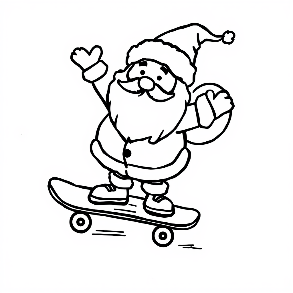 Santa on a skateboard