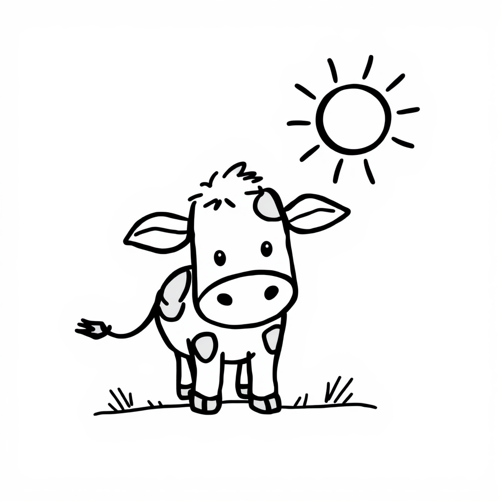 Cow under summer sun