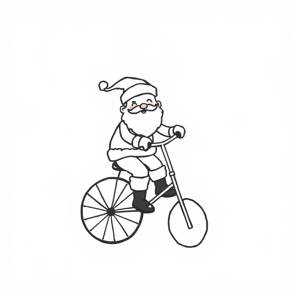 Santa riding a unicycle