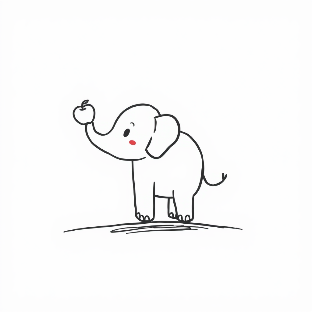 Elephant balancing apples