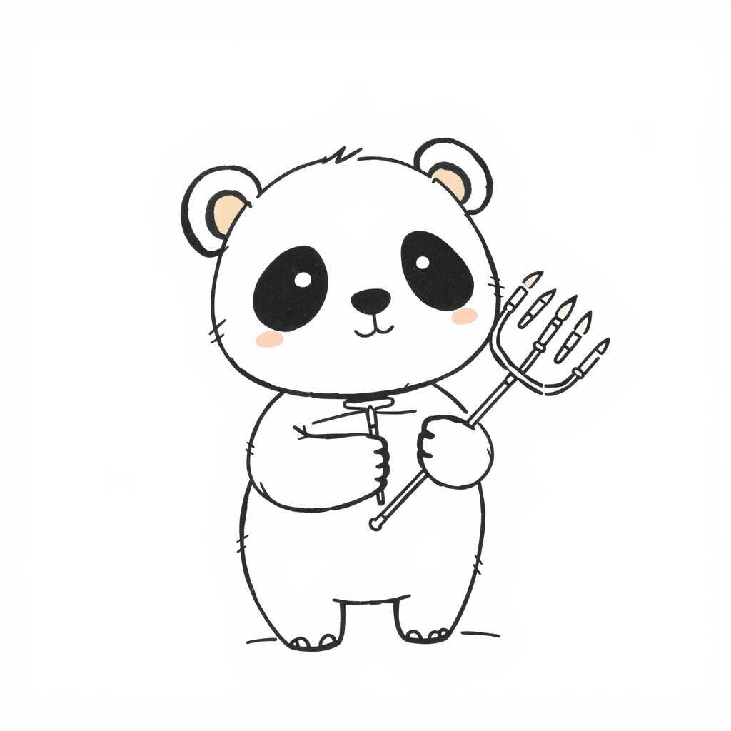 Panda holding menorah