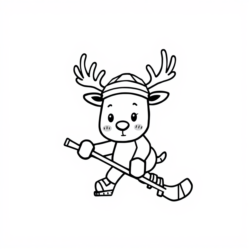 Hockey Playing Reindeer