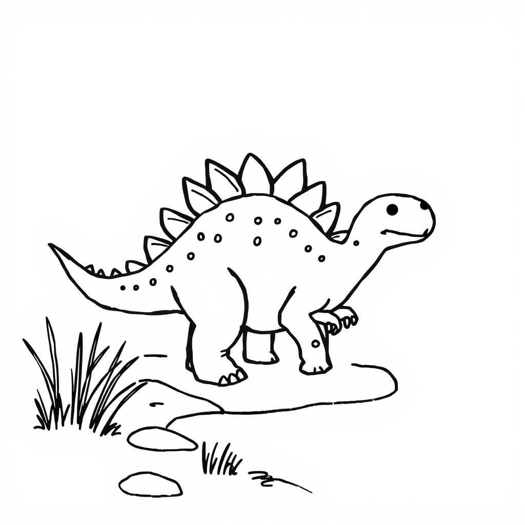 Stegosaurus by a river