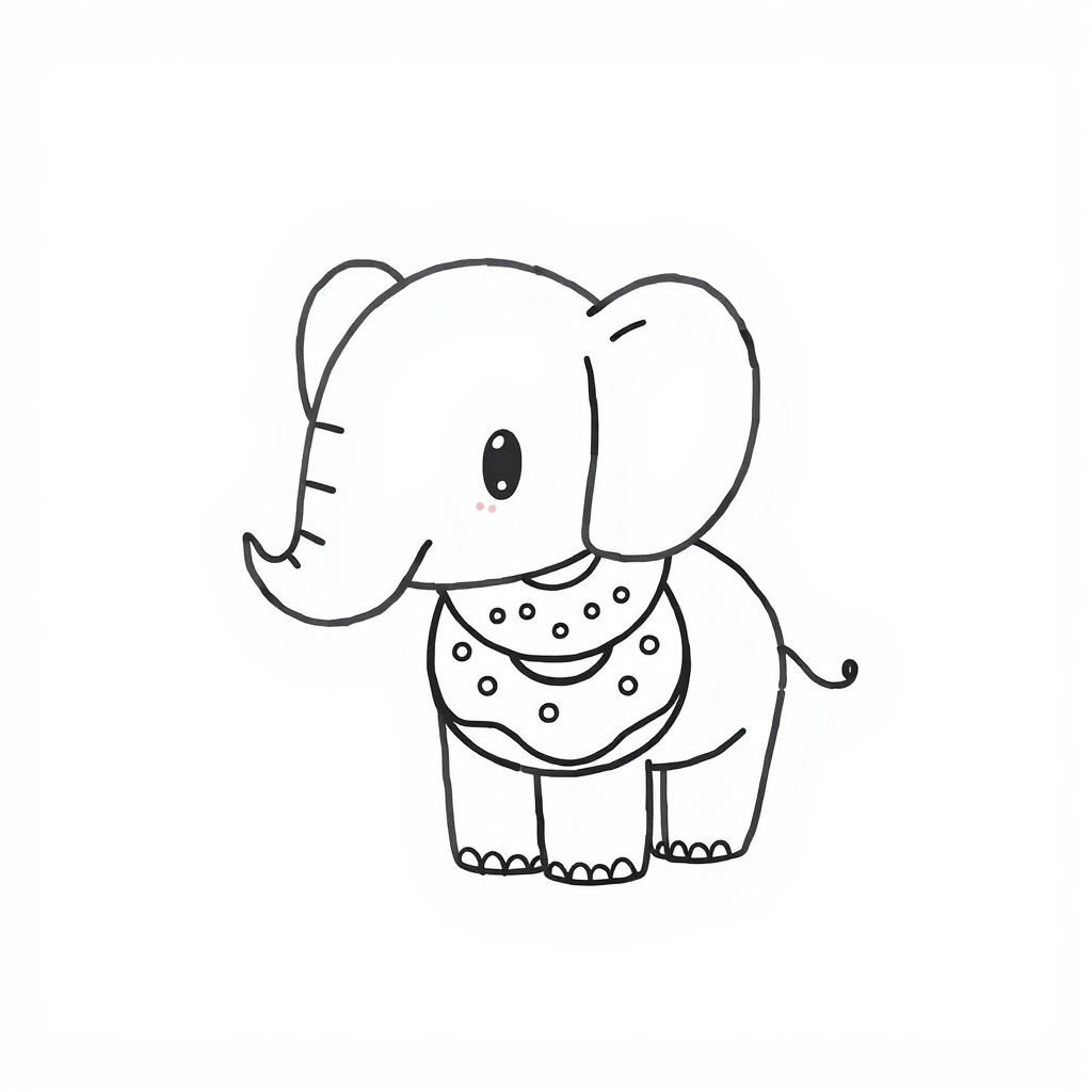 Elephant with donut necklace