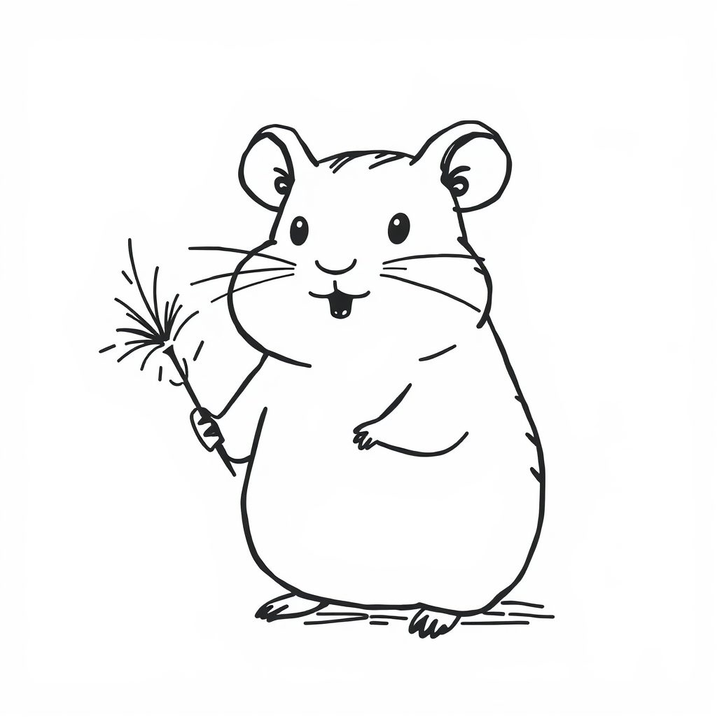 Hamster holding firework sparkler