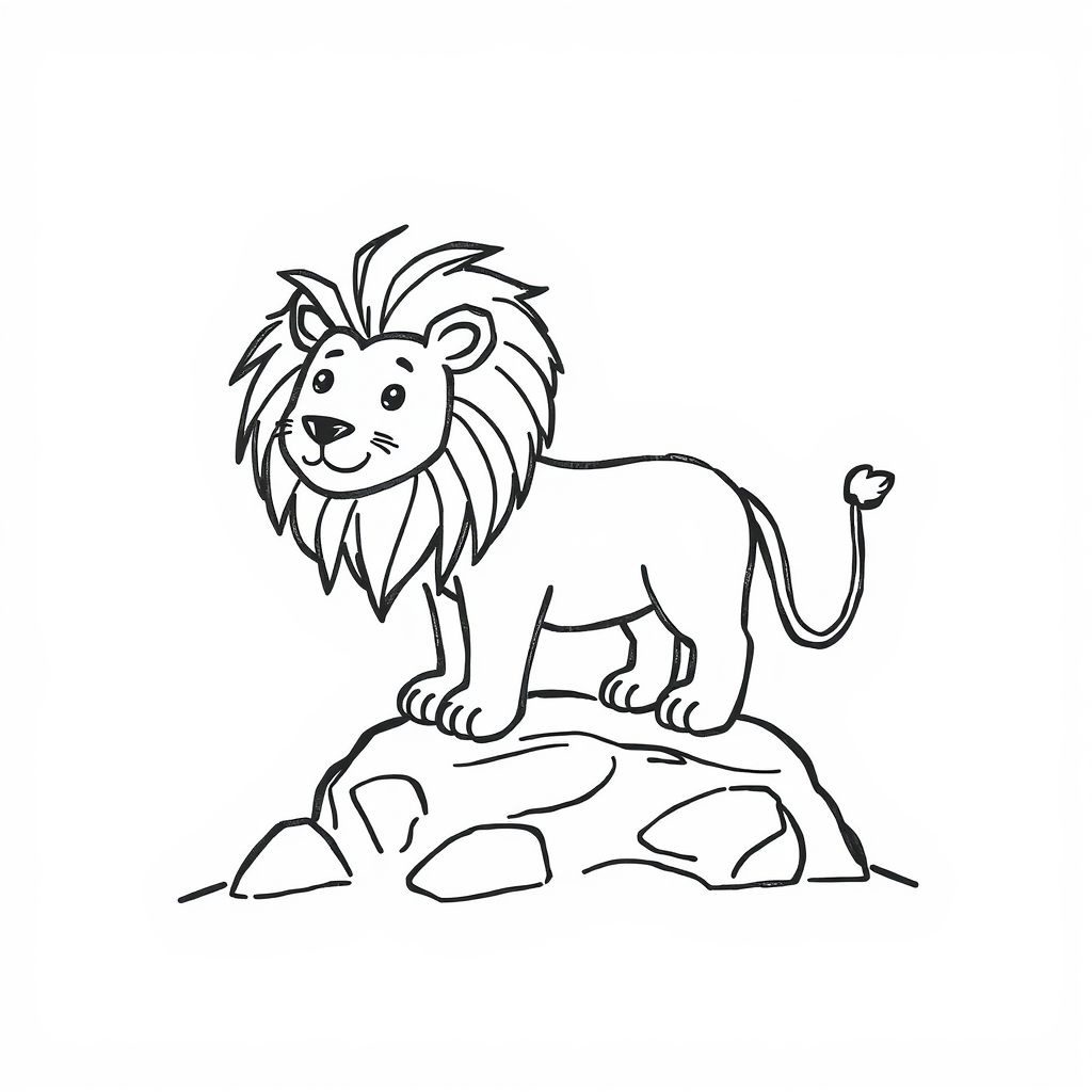 Lion on rocky terrain