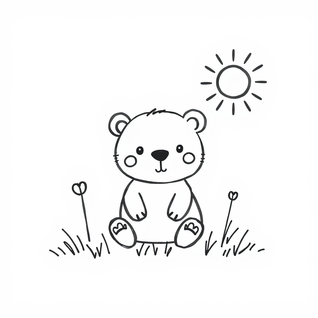 Bear in sunny meadow