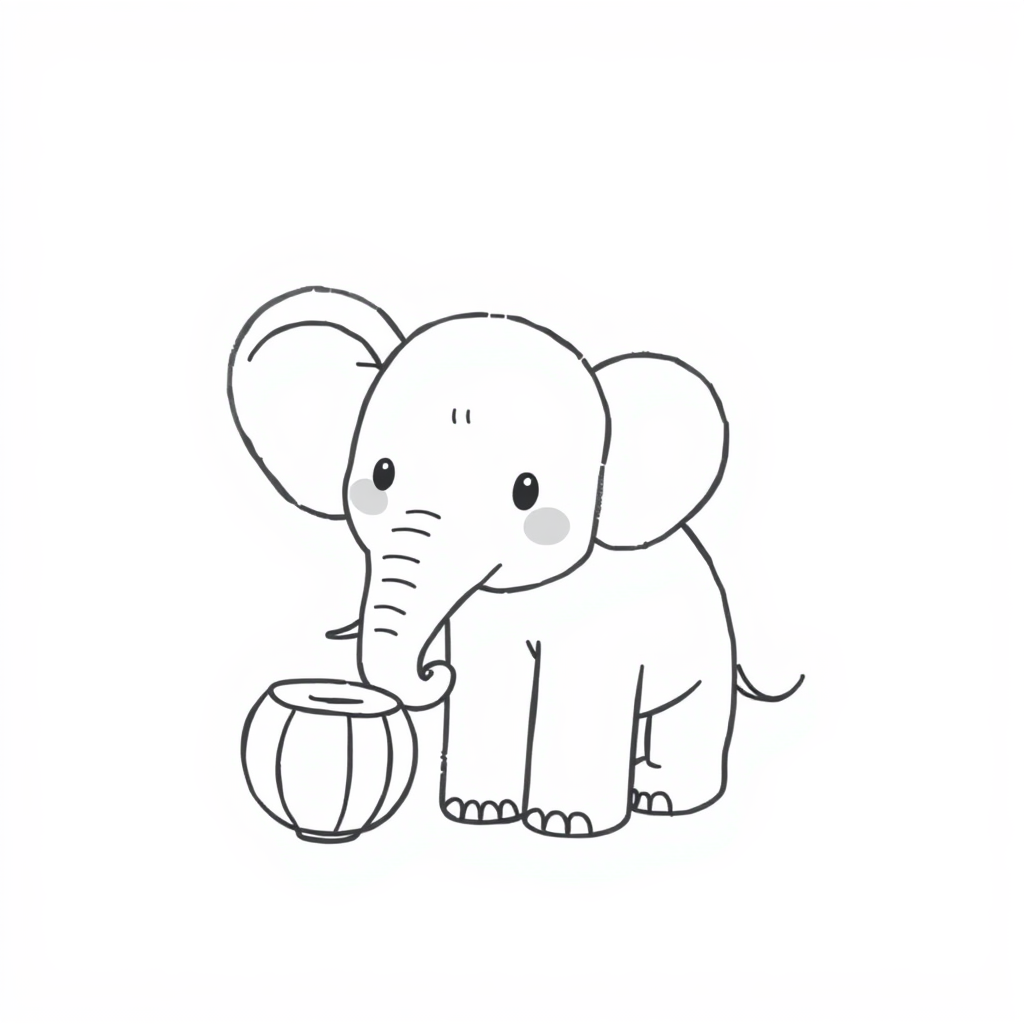 Elephant drinking coconut juice