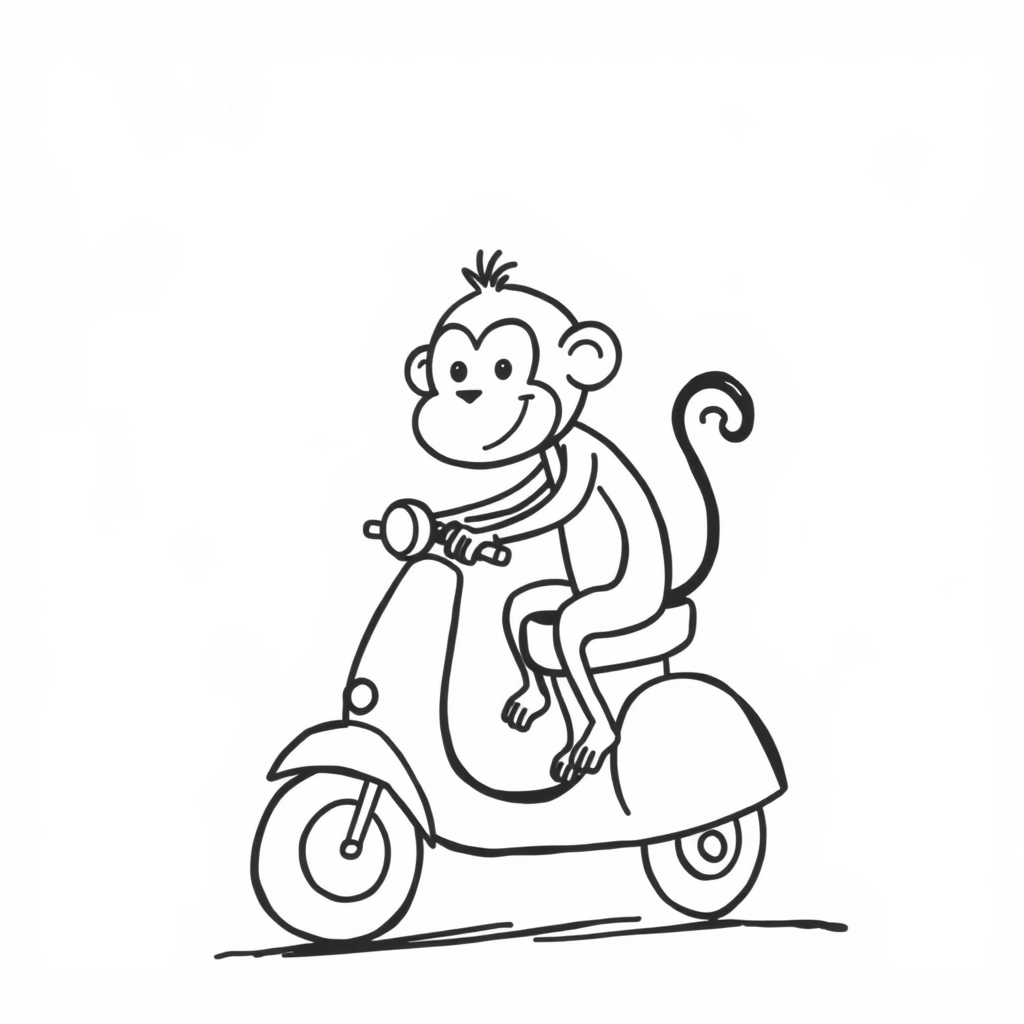 Monkey on a scooter