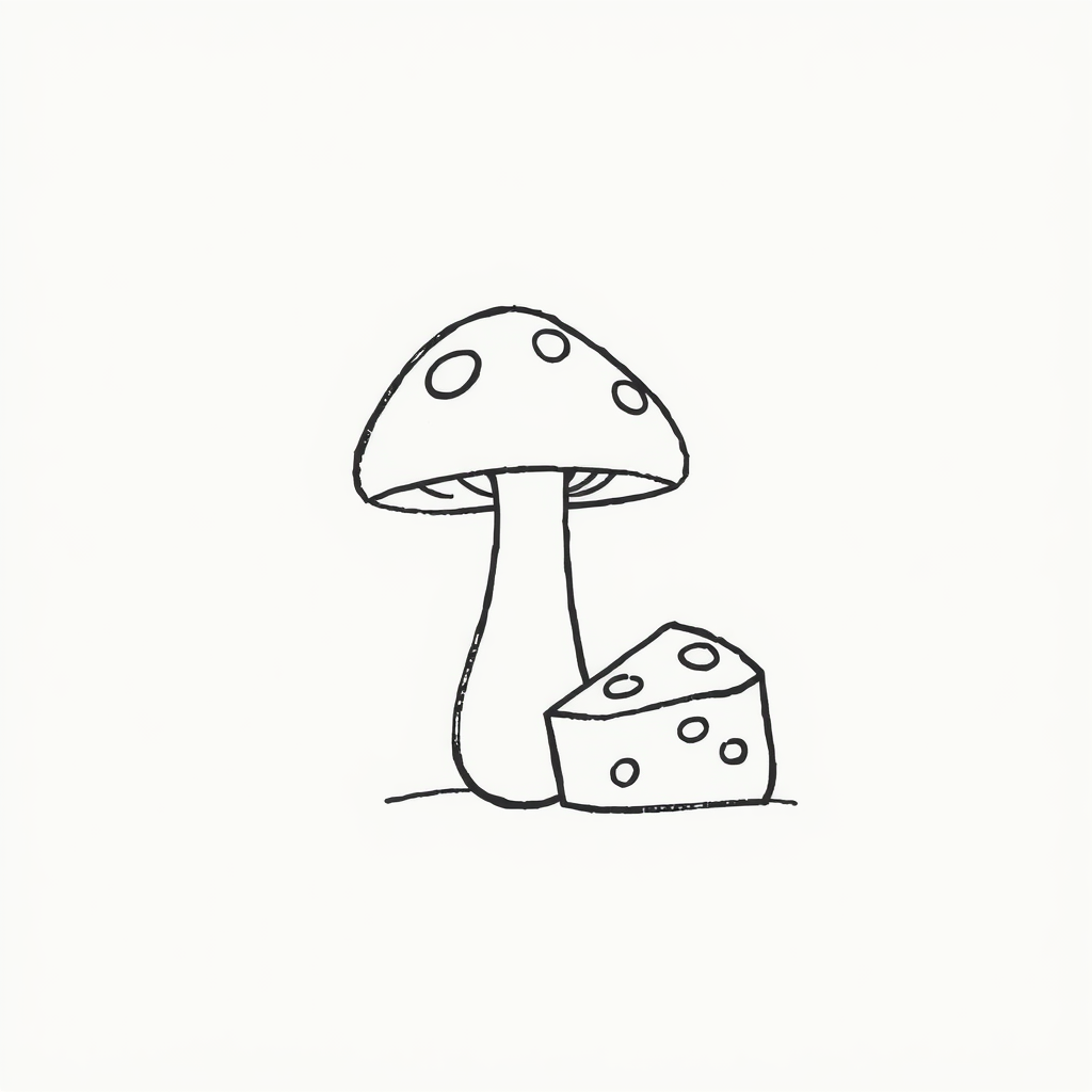 Mushroom next to cheese