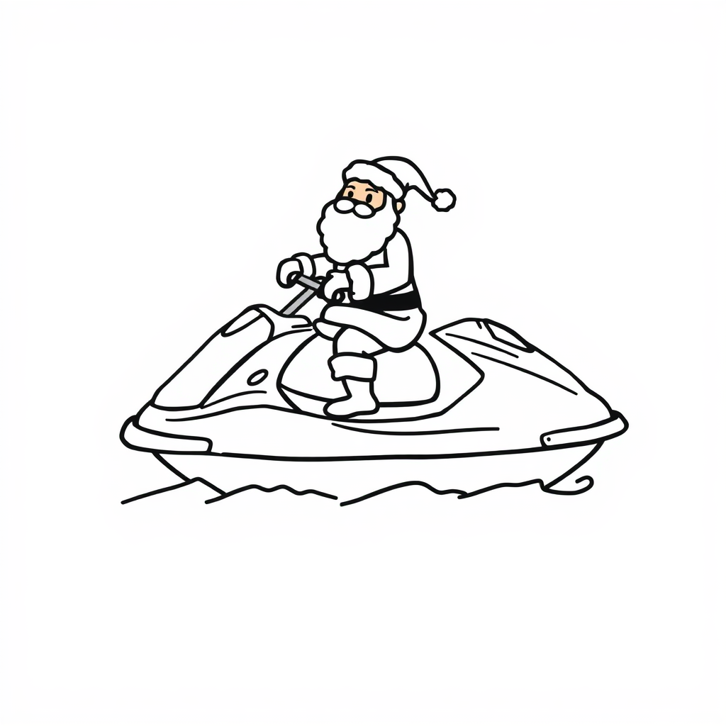 Santa on a jet ski