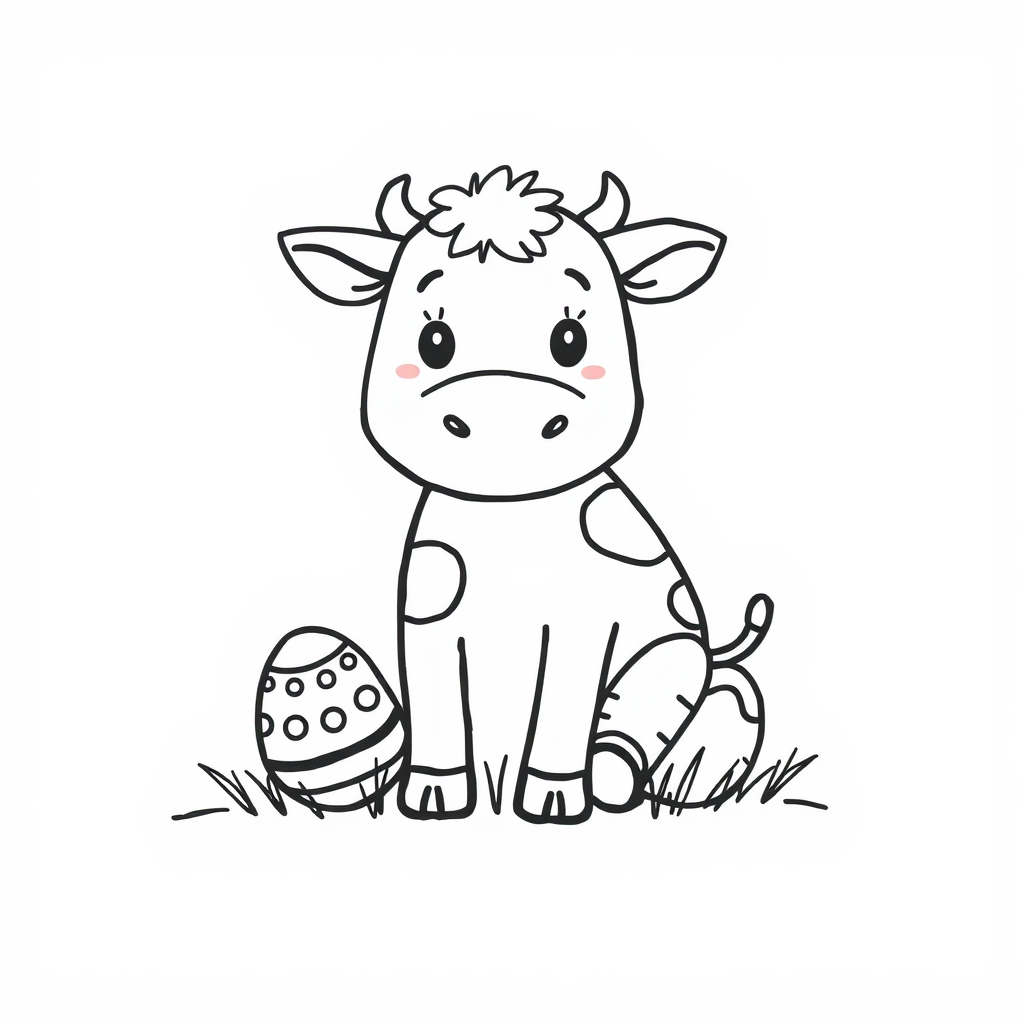 Cow and Easter eggs