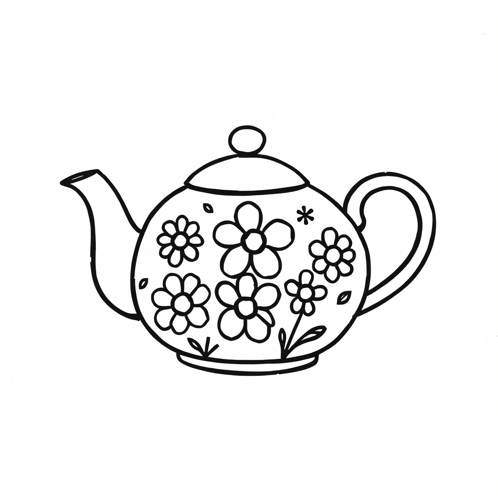 Flower-decorated teapot