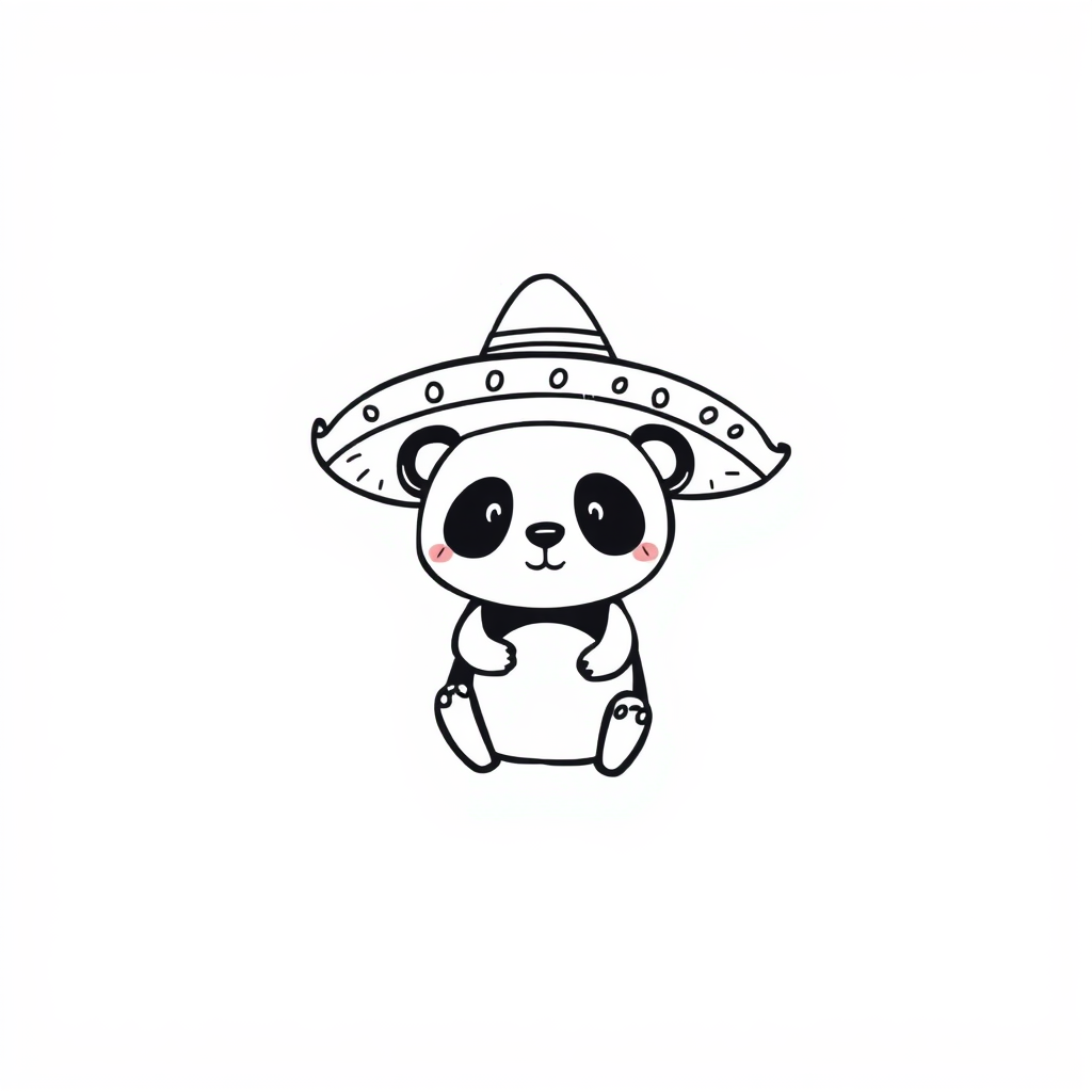 Panda wearing Sombrero