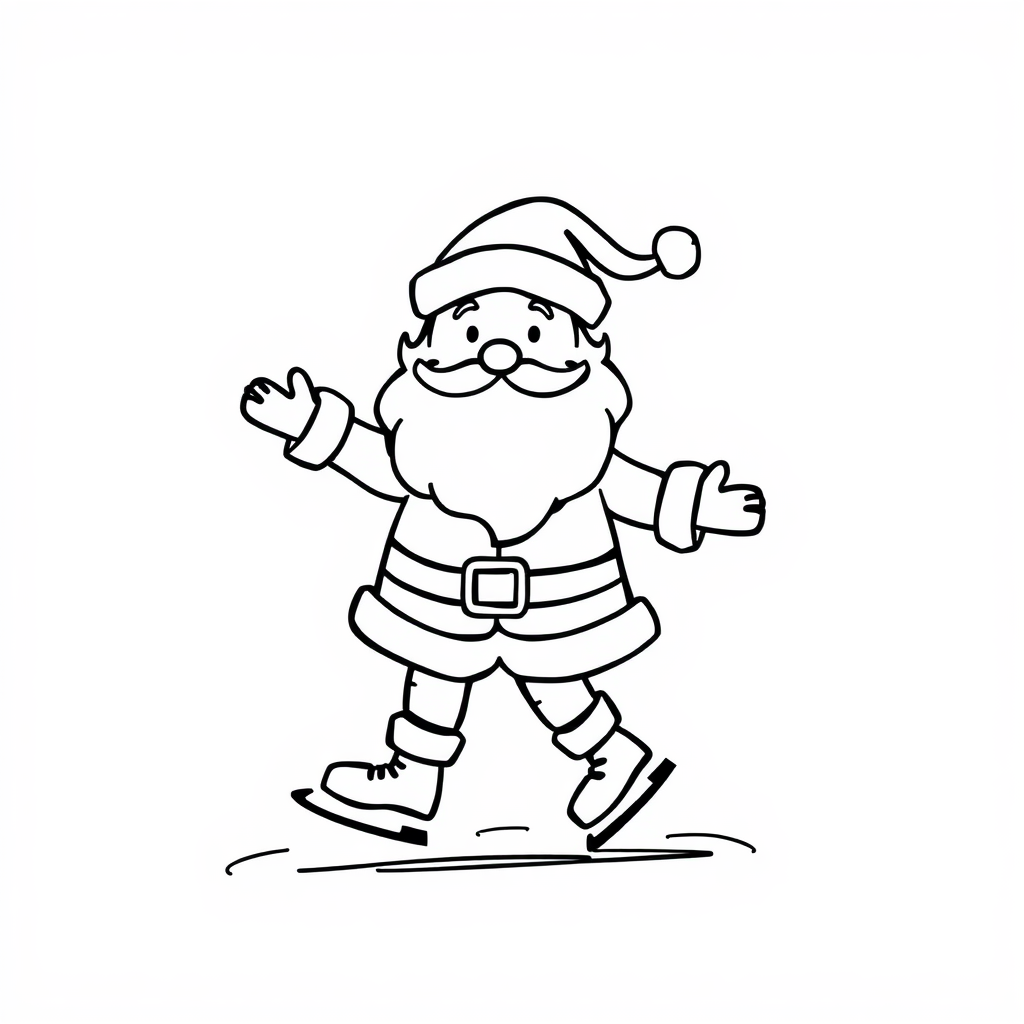 Santa skating on ice