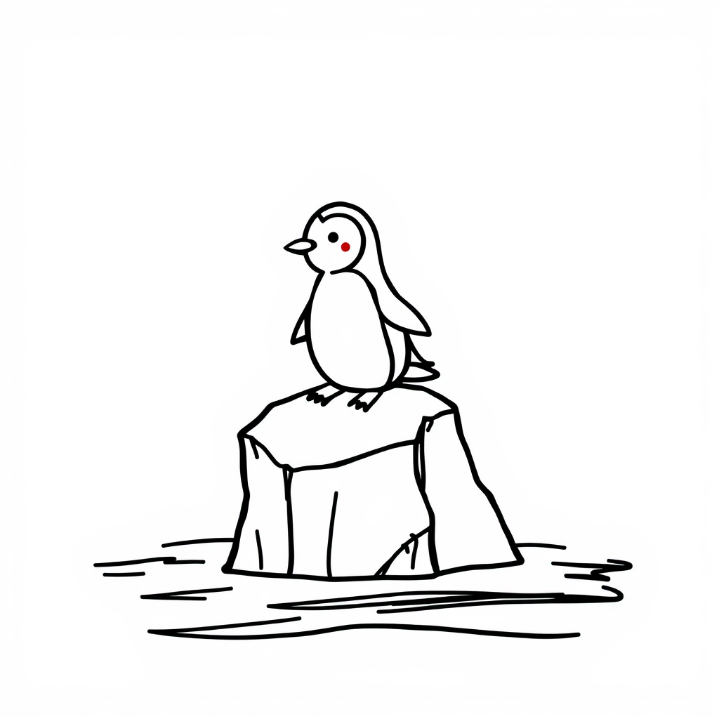 Penguin on iceberg.