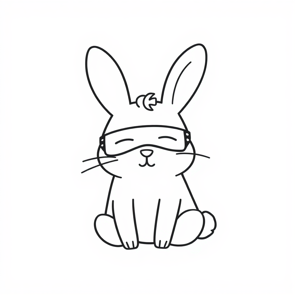 Bunny with sleep mask.