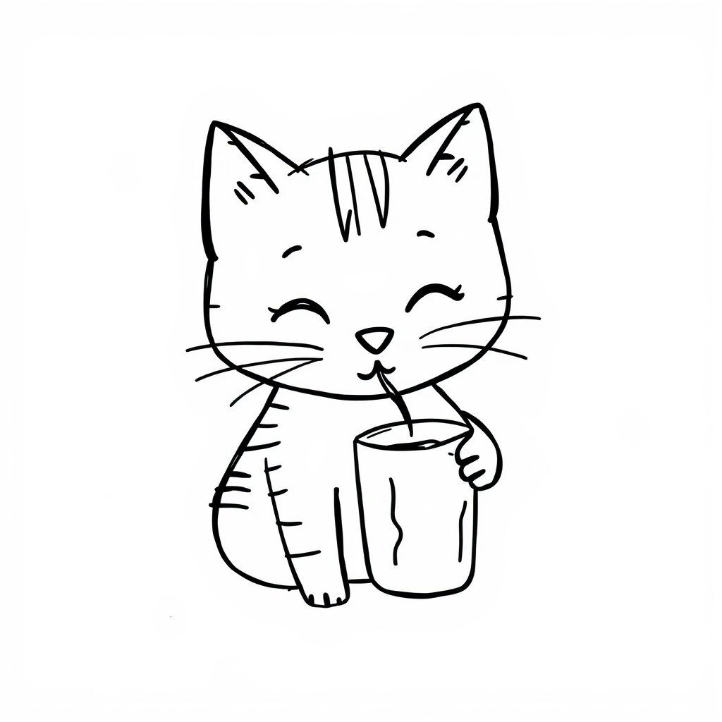 Cat drinking milk