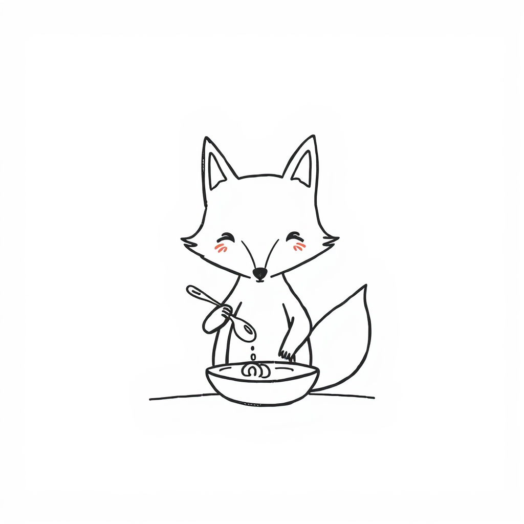 Fox cooking dinner