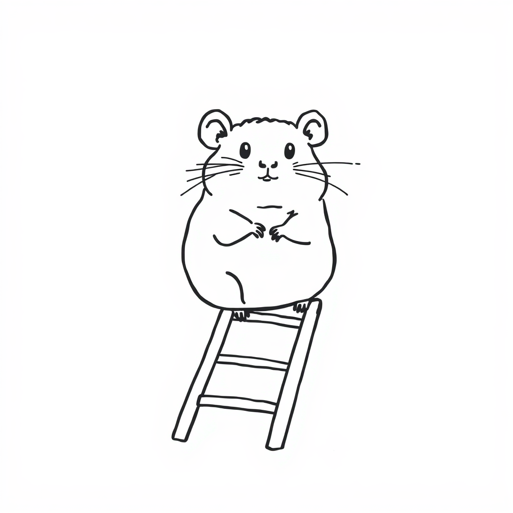 Hamster climbing ladder