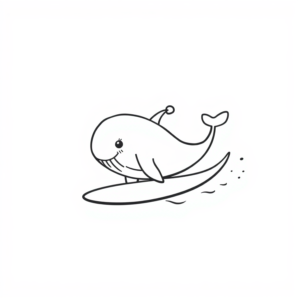 Whale surfing waves