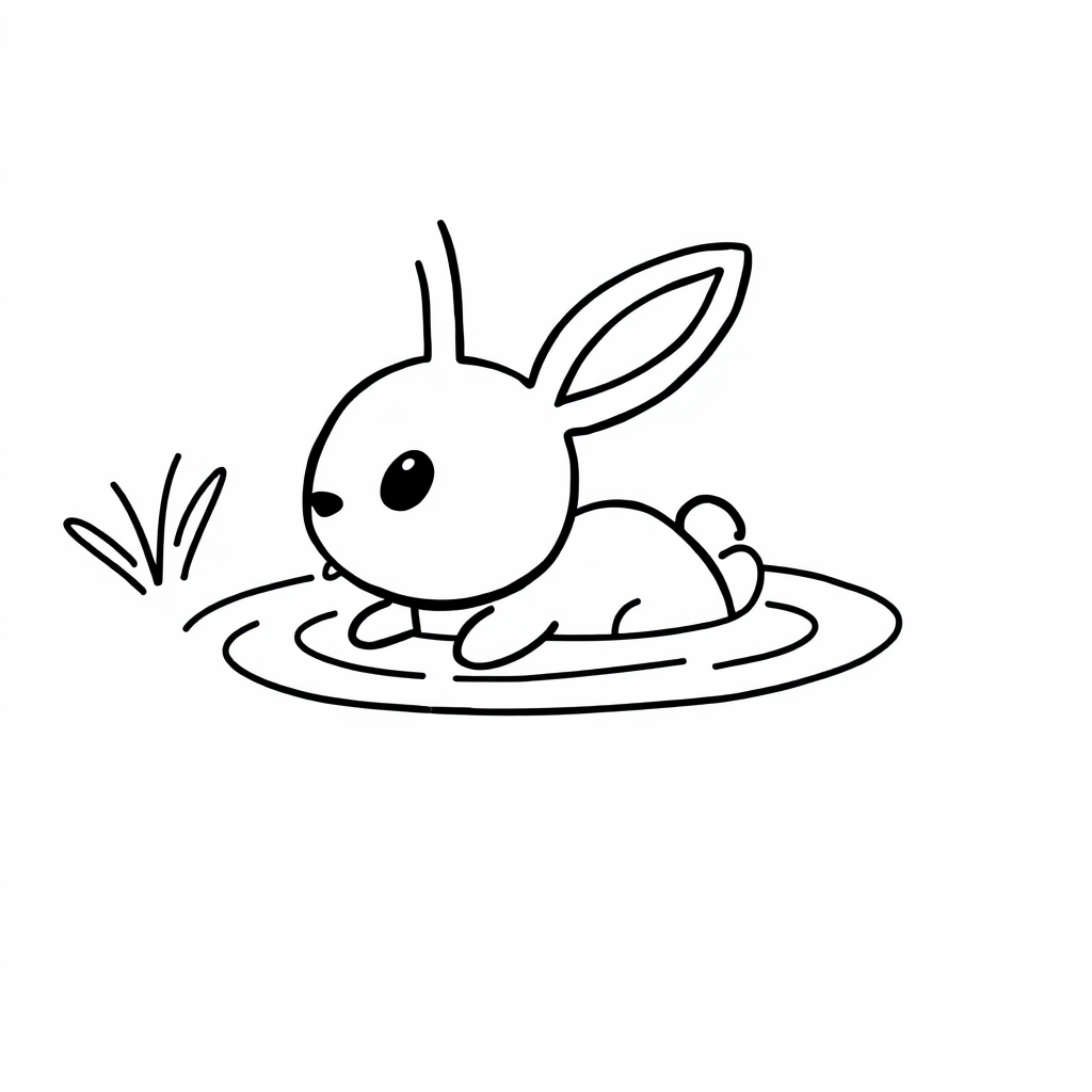 Bunny swimming in a pool